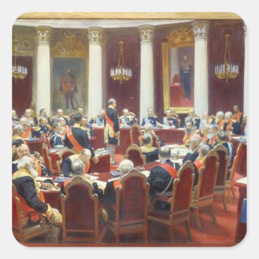 De plechtige zitting van de Staatsraad Vierkante Sticker (Voorkant)