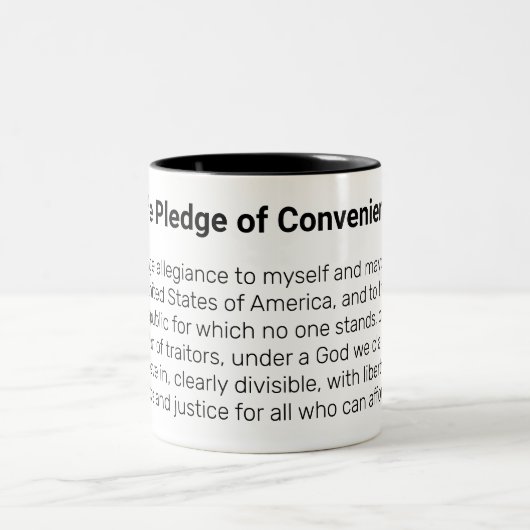 De Pledge of Convenience-Mok Tweekleurige Koffiemok (Center)