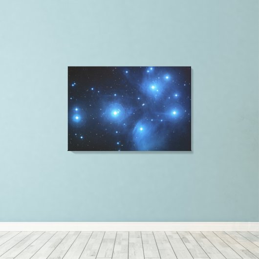 De Pleiaden's sterrenhoop aka De 7 zussen. Canvas Afdruk (Insitu (Houten vloer))