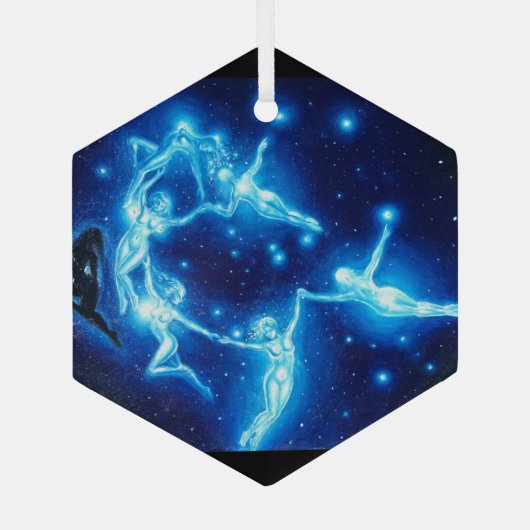 De pleiads of de zeven zussen, glas ornament (Achterkant)