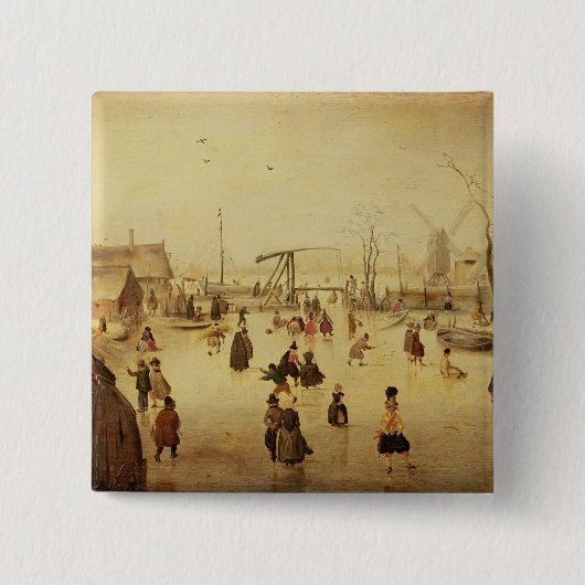 De pleidooien van de winter vierkante button 5,1 cm (Voorkant)