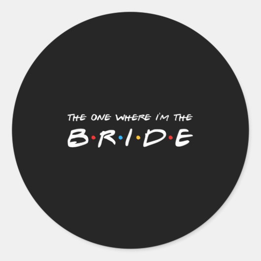 De plek waar de bruid trouwt ronde sticker (Voorkant)
