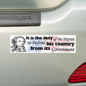 De plicht van de patriot! bumpersticker (Op auto)