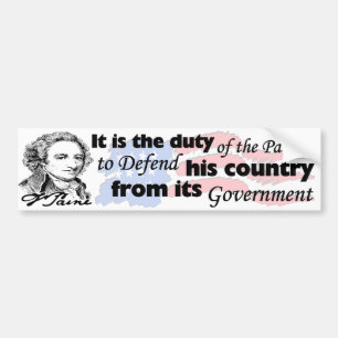 De plicht van de patriot! bumpersticker