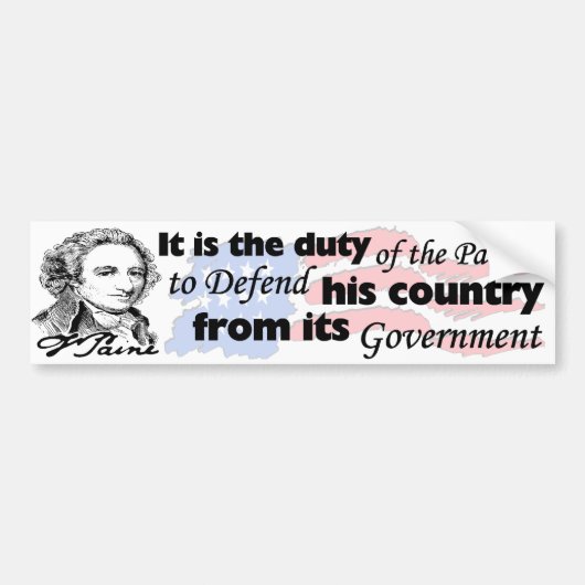 De plicht van de patriot! bumpersticker (Voorkant)
