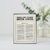 De plicht van vrouwen om de Verenigde Staten te di Briefkaart (Staand voorkant)