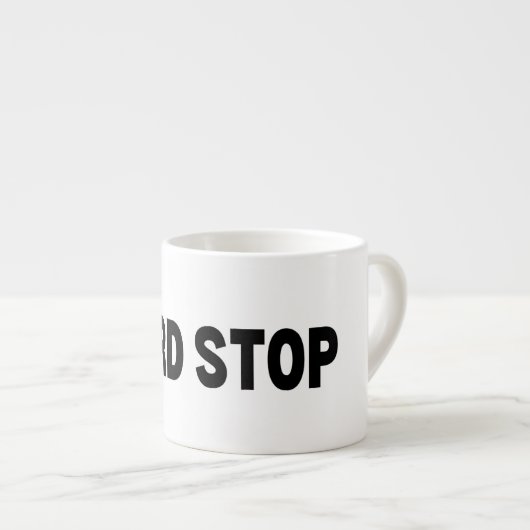 De Plotselinge Herijking | Harde Stop Espresso Kop (Voorkant rechts)