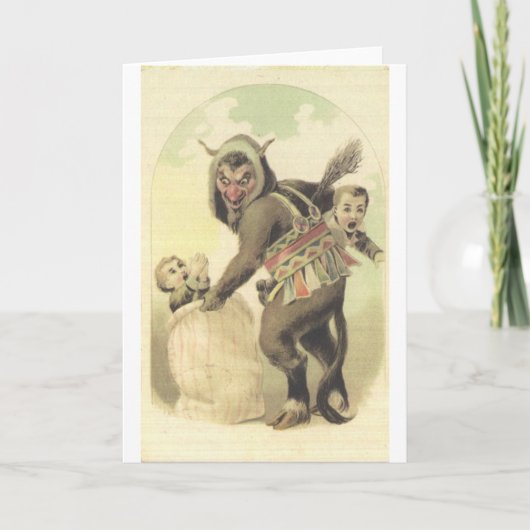 De plundering van Krampus Feestdagen Kaart (Voorkant)
