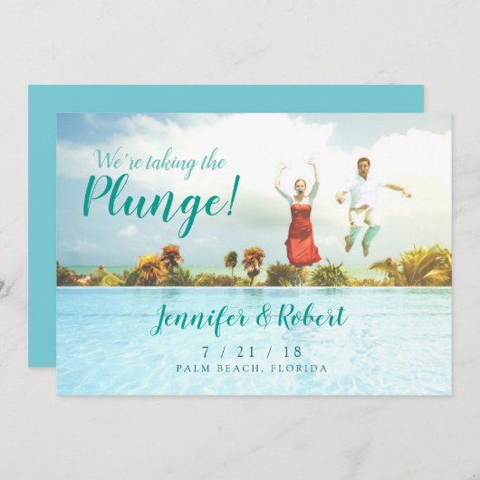 De Plunge Summer Fun nemen sparen de Datum Save The Date (Voorkant / Achterkant)