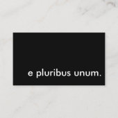 De pluribus unum. visitekaartje (Voorkant)