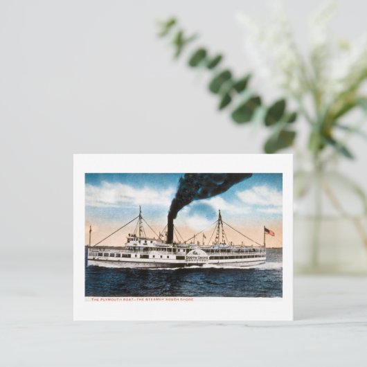 De Plymouth Boat - Steamer South Shore Briefkaart (Staand voorkant)