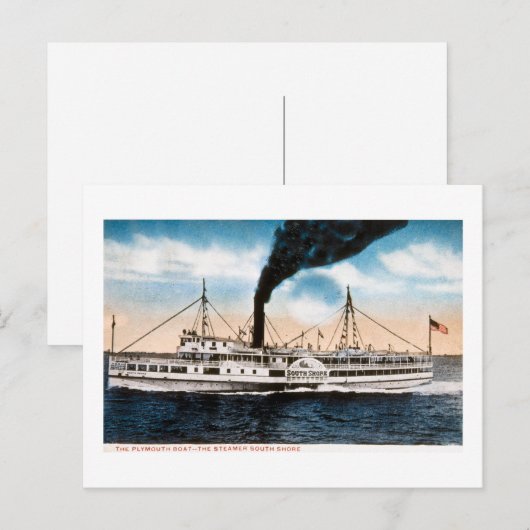 De Plymouth Boat - Steamer South Shore Briefkaart (Voorkant / Achterkant)