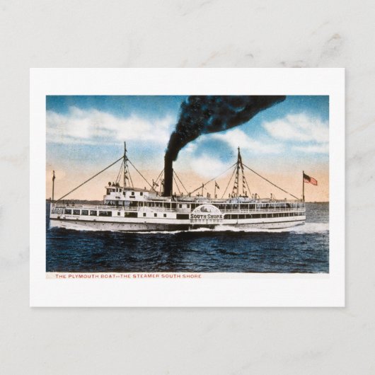 De Plymouth Boat - Steamer South Shore Briefkaart (Voorkant)