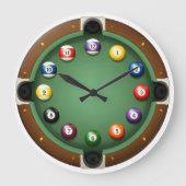 De Pocket Eight-Ball Biljart Tafel Wandklok (Voorkant)