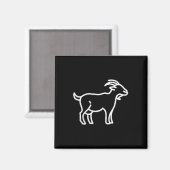 De Pocket Patch Badge Apparel Co. Geit Animal Bad Magneet (Voorkant / Achterkant)