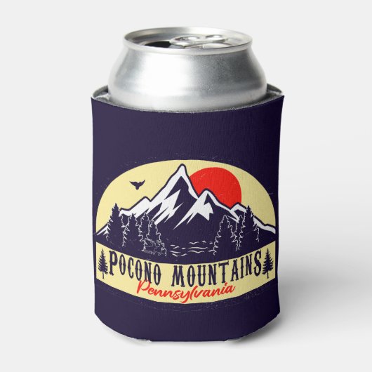 De Poconos Pennsylvania PA Mountain Gift Retro Blikjeskoeler (Blikje Voorkant)
