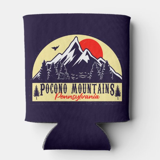 De Poconos Pennsylvania PA Mountain Gift Retro Blikjeskoeler (Achterkant)
