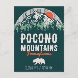 De Poconos Pennsylvania PA Mountain Gift Retro Briefkaart