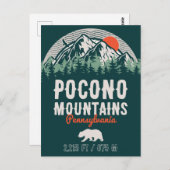 De Poconos Pennsylvania PA Mountain Gift Retro Briefkaart (Voorkant / Achterkant)