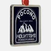 De Poconos Pennsylvania PA Mountain Gift Retro Metalen Ornament (Rechts)