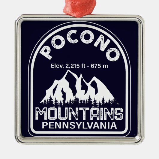 De Poconos Pennsylvania PA Mountain Gift Retro Metalen Ornament (Voorkant)