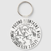 De Poconos Pennsylvania PA Mountain Gift Retro Sleutelhanger (Achterkant)