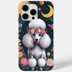 De poedel - grillige bloemen kroon en hemelse iPhone 15 pro max hoesje
