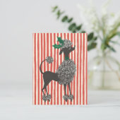 De Poedel van Kerstmis Feestdagenkaart (Staand voorkant)
