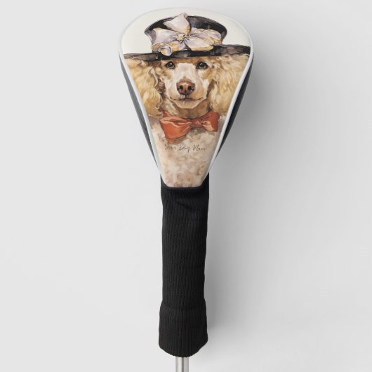 De poedelhond 001 - Odessa Leyendecker Golfheadcover (Voorkant)
