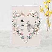 De Poedels van het huwelijk in Liefde Kaart (Gele Bloem)