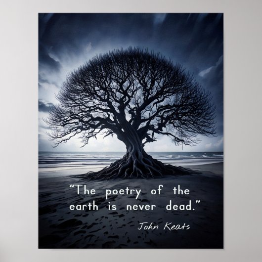 De poëzie van de aarde is nooit dood - John Keats Poster (Voorkant)