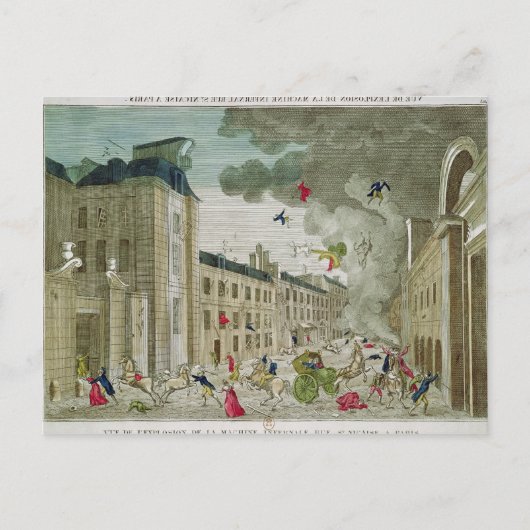 De poging tot moord op Napoleon Bonaparte Briefkaart (Voorkant)