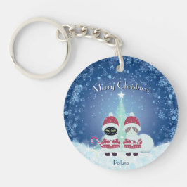 De Poiluna-kerstcirkel van Jouw naam Sleutelhanger