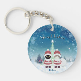 De Poiluna-kerstcirkel van Jouw naam Sleutelhanger