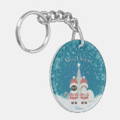 De Poiluna-kerstcirkel van Jouw naam Sleutelhanger (Voorkant Links)