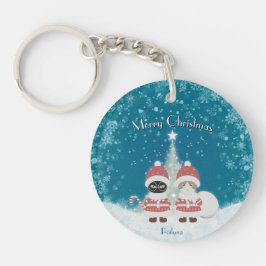 De Poiluna-kerstcirkel van Jouw naam Sleutelhanger