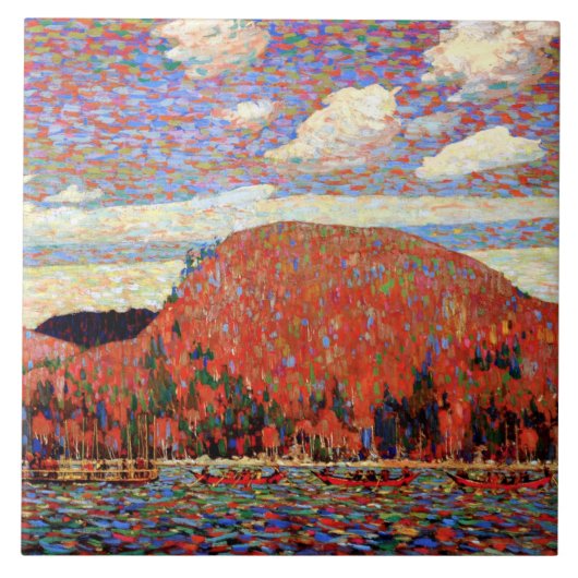 De pointers, mooi kunstschilderij van Tom Thomson, Tegeltje (Voorkant)