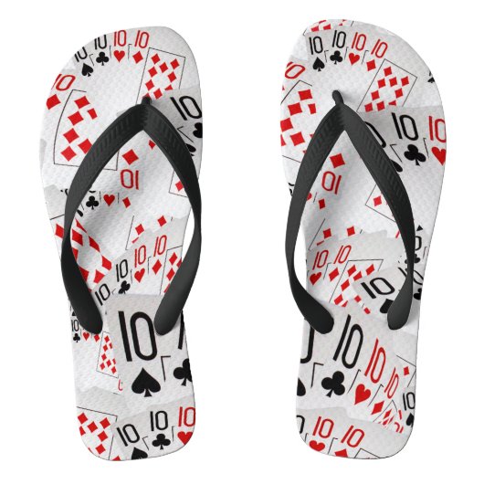 De poker die kaartenlens in een gelaagd patroon sp teenslippers (Voetbed)
