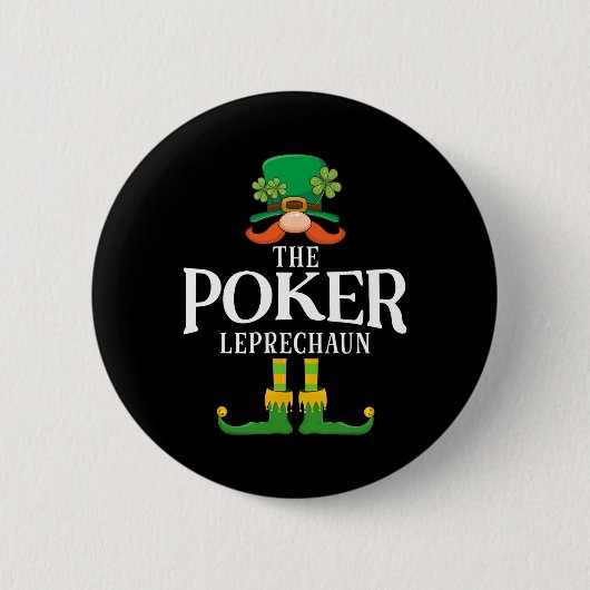 De Poker Leprechaun St Patricks Day Matching Ronde Button 5,7 Cm (Voorkant)