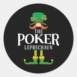 De Poker Leprechaun St Patricks Day Matching Ronde Sticker