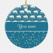 De polaire Fonkelende Gepersonaliseerde Sterren Keramisch Ornament (Achterkant)