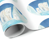 De Polar Beer Familie Cadeaupapier (Rol Hoek)