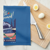 De Polar Express - Alles aan boord! Theedoek (Quarter Fold)