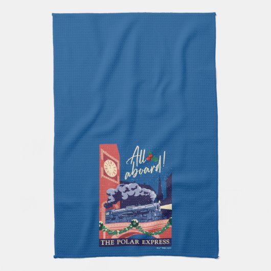 De Polar Express - Alles aan boord! Theedoek (Verticaal)