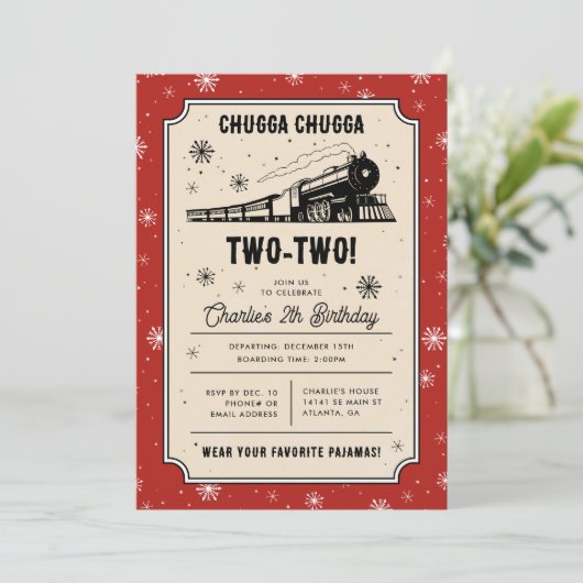 De Polar Express | Chugga Chugga Twee-Twee Verjaar Kaart (Staand voorkant)