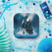 De Polar Express pyjama Papieren Bordje (Feest)