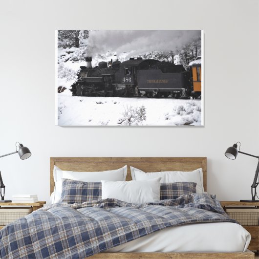 De Polar Express stoommachine Canvas Afdruk (Insitu (Slaapkamer))