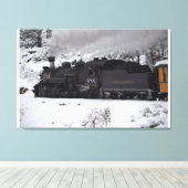 De Polar Express stoommachine Canvas Afdruk (Insitu (Houten vloer))