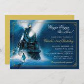 De Polar Express trein | Pyjama 2e verjaardag Kaart (Voorkant / Achterkant)