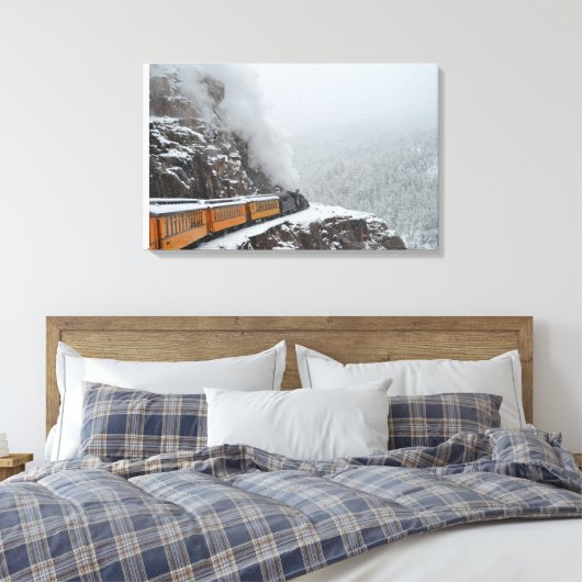 De polardrukregel zet de bocht om canvas afdruk (Insitu (Slaapkamer))